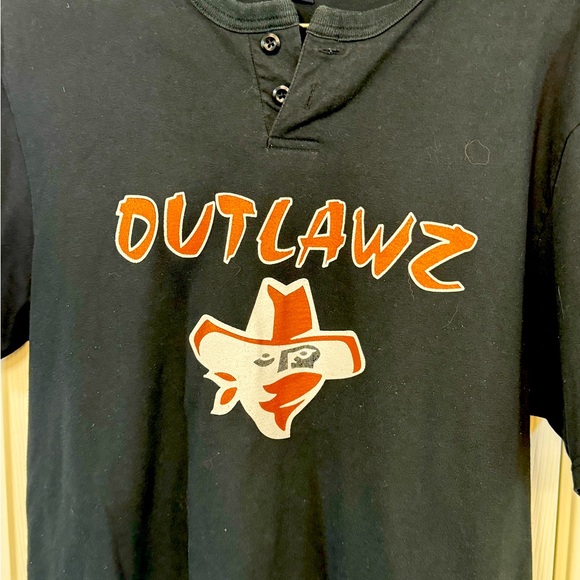 Outlaws Outlawz Mean Baseball Softball Jersey T-Shirt #21 Men’s L Rare - Picture 3 of 5